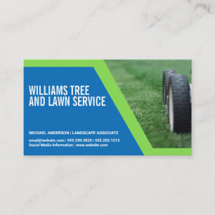 Lawn Mower Grass Cutting Business Card