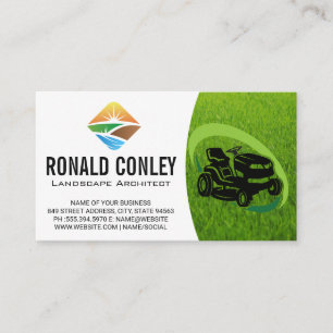 Lawn Mower Grass Cutting Landscape Business Card