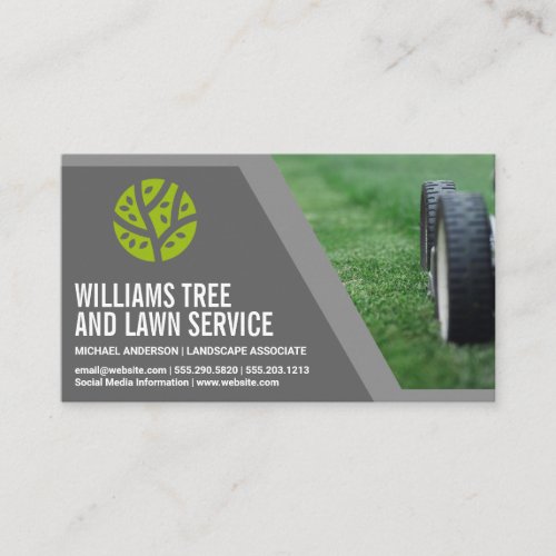 Lawn Mower  Grass Cutting  Landscape Logo Business Card