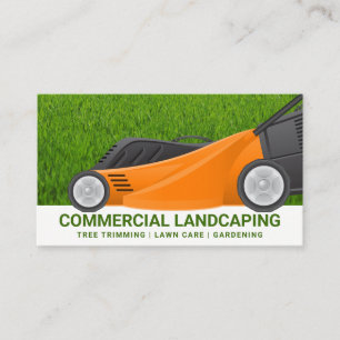 Lawn Mower Grass Cutting Landscaper Business Card