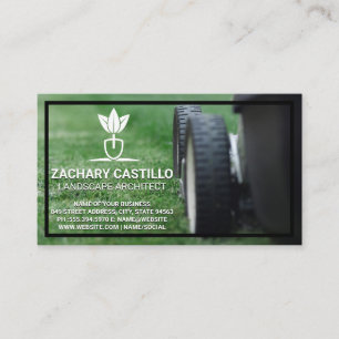 Lawn Mower Grass Gardening Logo Business Card