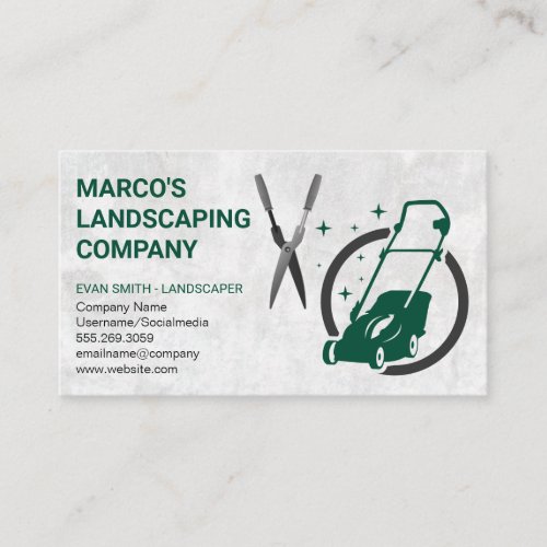 Lawn Mower  Hedge Clippers Business Card