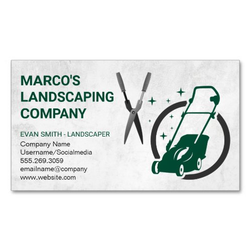 Lawn Mower  Hedge Clippers Business Card Magnet