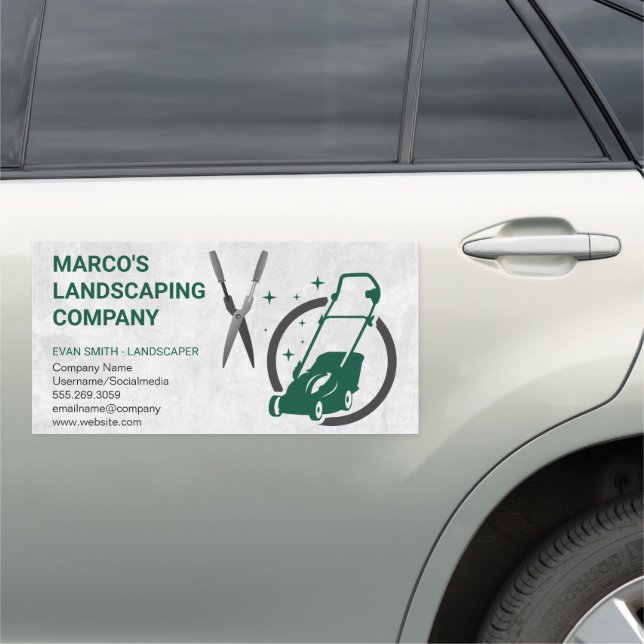 Lawn Mower | Hedge Clippers Car Magnet (In Situ)
