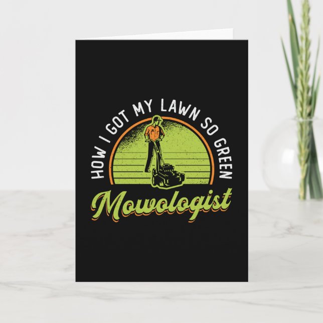 Lawn Mower How I Got My Lawn Mowologist Mowing Card (Front)