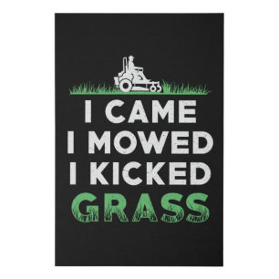 Lawn Mower I Came I Mowed I Kicked Grass Mowing Faux Canvas Print