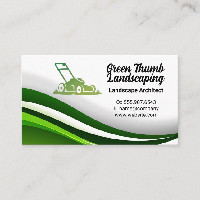 Lawn Mower | Landscaping Architect Business Card (Front)