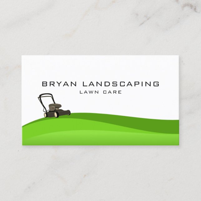 Lawn Mower - Landscaping Business Card (Front)