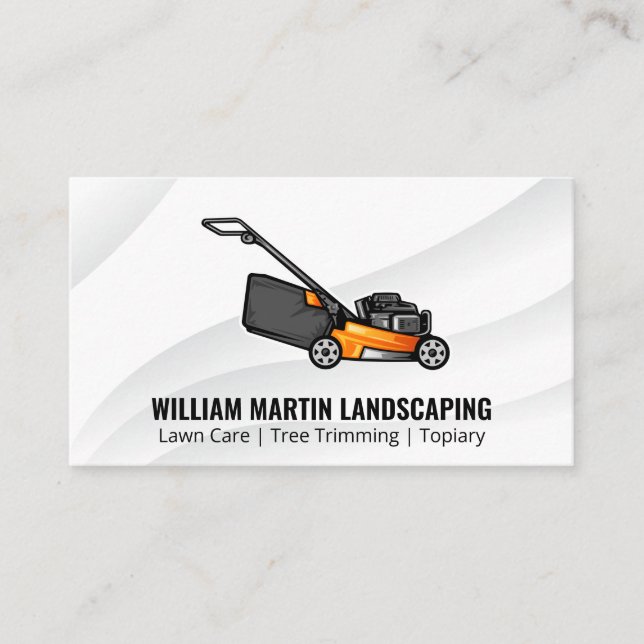 Lawn Mower | Landscaping Gardening Business Card (Front)