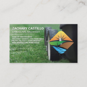 Lawn Mower Landscaping Logo Business Card