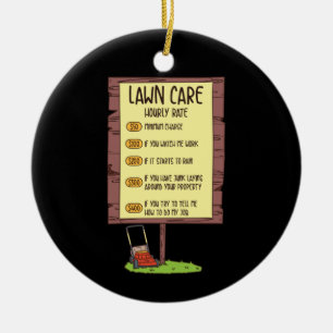 Lawn Mower - Lawn Care Hourly Rate Ceramic Ornament
