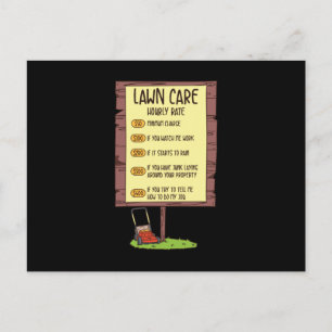 Lawn Mower - Lawn Care Hourly Rate Postcard