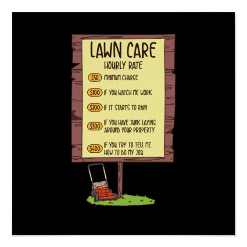 Lawn Mower _ Lawn Care Hourly Rate Poster
