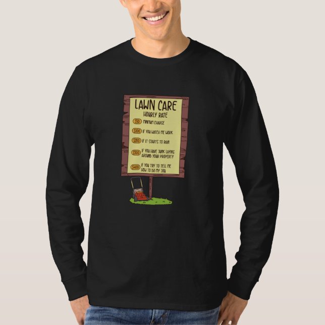 Lawn Mower - Lawn Care Hourly Rate T-Shirt (Front)
