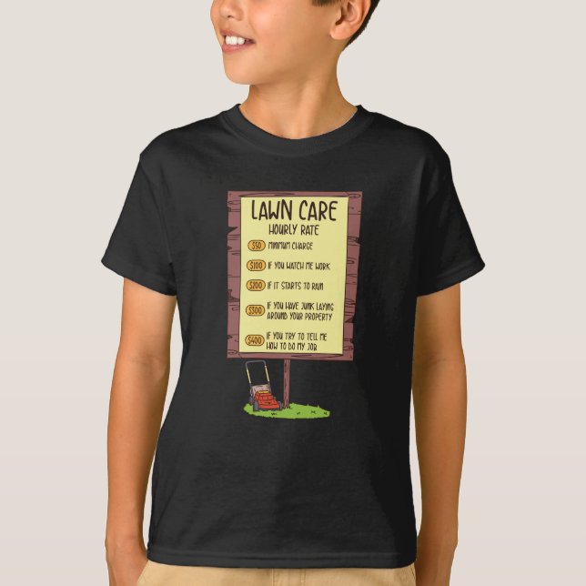 Lawn Mower - Lawn Care Hourly Rate T-Shirt (Front)