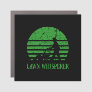 Lawn Mower Lawn Whisperer Gardener Gift Car Magnet