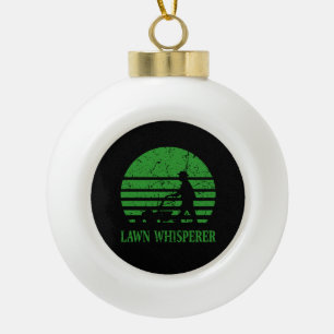Lawn Mower Lawn Whisperer Gardener Gift Ceramic Ball Christmas Ornament