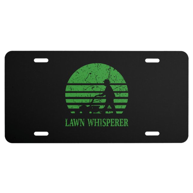 Lawn Mower Lawn Whisperer Gardener Gift License Plate (Front)