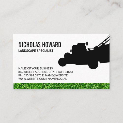 Lawn Mower Logo Business Card