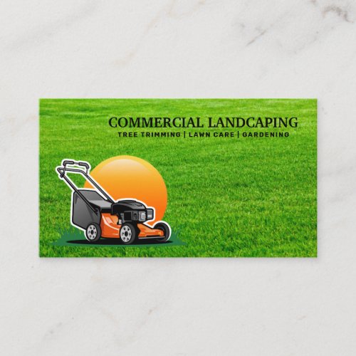 Lawn Mower Logo  Cut Grass Business Card