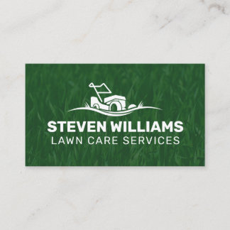 Lawn mower logo grass lawn care business card