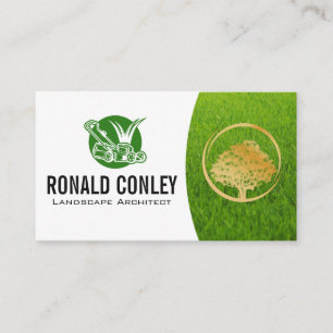 Lawn Mower Logo   Landscaping   Gardener Business Card