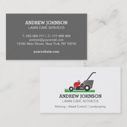 Lawn Mower Logo, Lawn Mowing Business Card | Zazzle