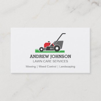 Lawn Mower Logo  Lawn Mowing Business Card by dadphotography at Zazzle