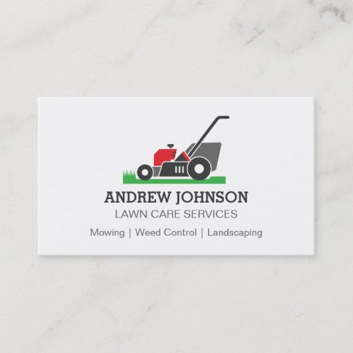 Lawn Mower Logo Lawn Mowing Business Card