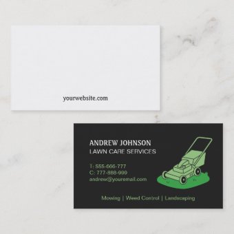 Lawn Mower Logo, Professional Lawn Mowing Business Card 