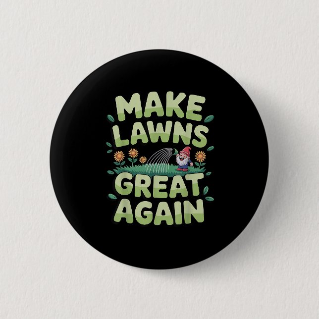 Lawn Mower Novelty For Men Women Kids Landscaper L Button (Front)