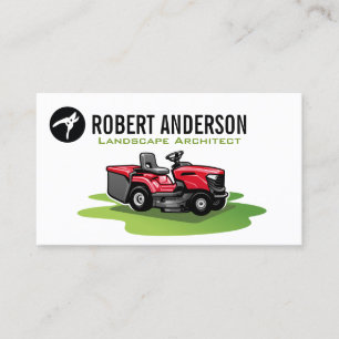 Lawn Mower on Grass Hedge Trimmer Business Card
