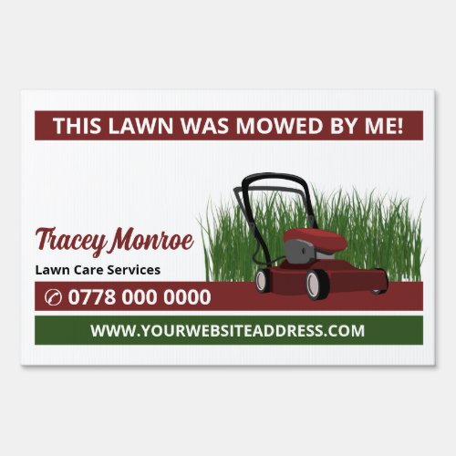 Lawn_Mower on Grass Lawn Care Service Advertising Sign