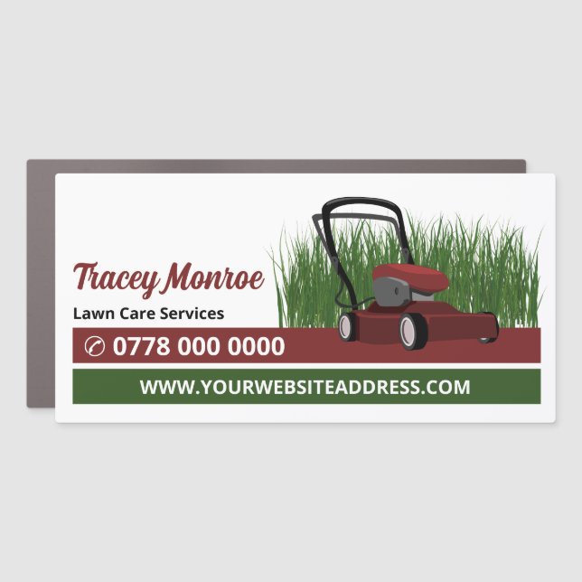 Lawn-Mower on Grass, Lawn Care Services Car Magnet (Front)
