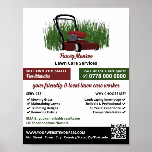 Lawn_Mower on Grass Lawn Care Services Poster
