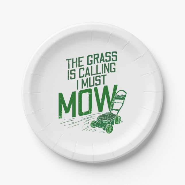 Lawn Mower Paper Plates (Front)