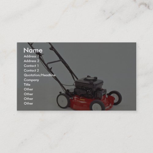 Lawn mower Photo Business Card