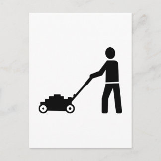 Lawn mower postcard