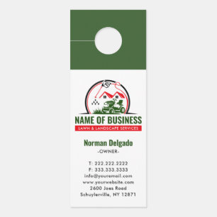 Lawn Mower Red Green Landscaping Services Door Hanger