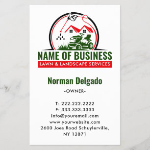 Lawn Mower Red Green Landscaping Services Flyer