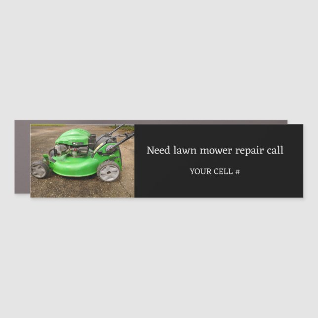 LAWN MOWER REPAIR ADVERTISING  CAR MAGNET (Front)