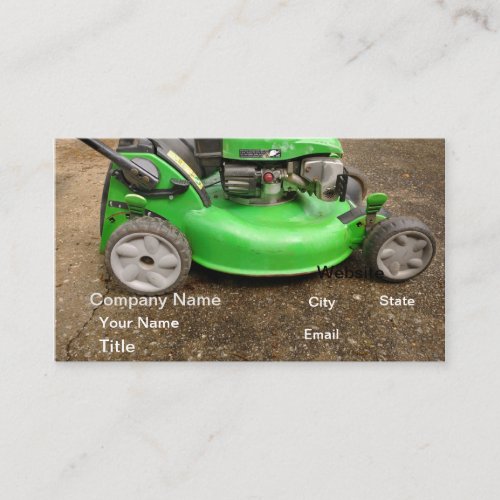 Lawn mower repair business card
