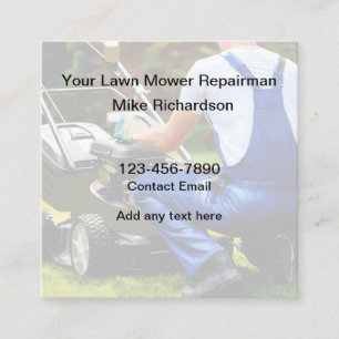Lawn Mower Repair Service Business Cards