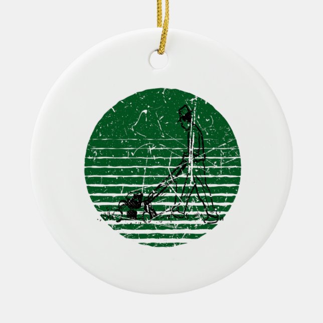 Lawn Mower Retro Ceramic Ornament (Front)