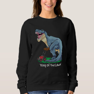 Lawn Mower Rex Mowing Dinosaur Gardener Tractor Sweatshirt