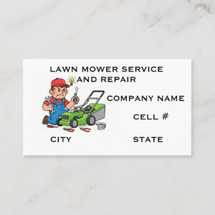 Lawn Mower Service And Repair Business Card