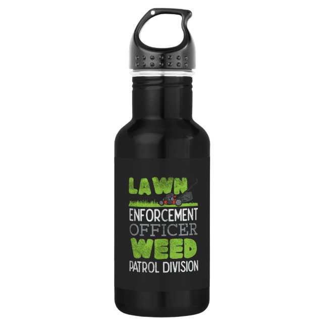 Lawn Mower Stainless Steel Water Bottle (Front)