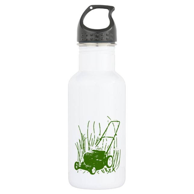 Lawn Mower Stainless Steel Water Bottle (Front)