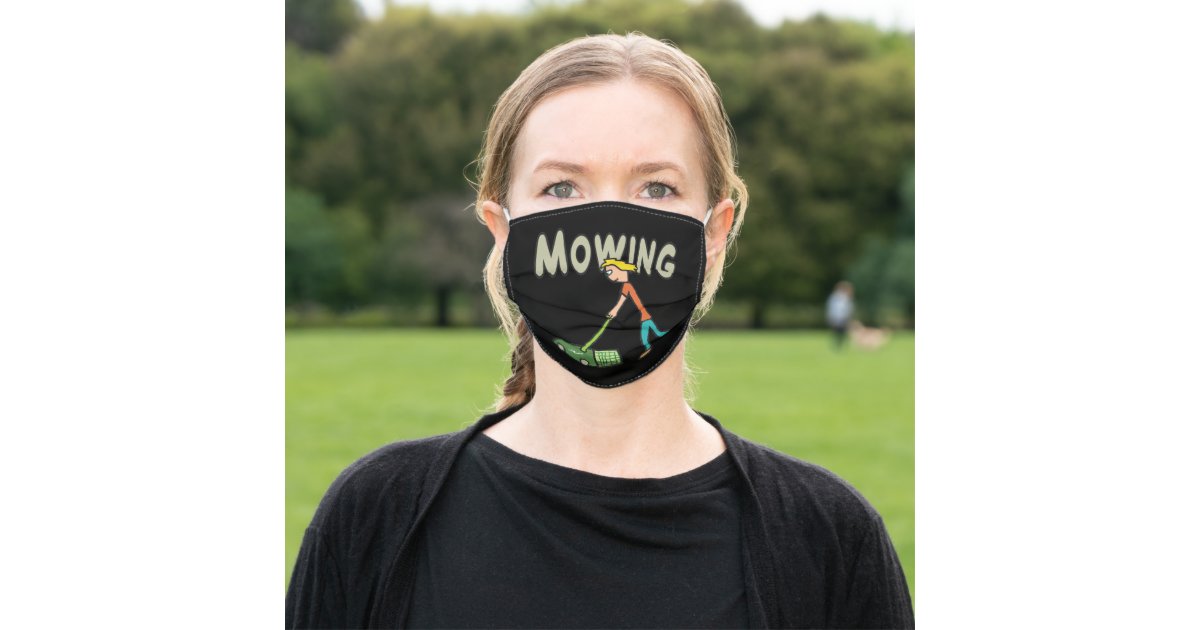 Lawn Mowing Adult Cloth Face Mask | Zazzle