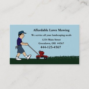 Lawn Mowing and Landscaping Business Card